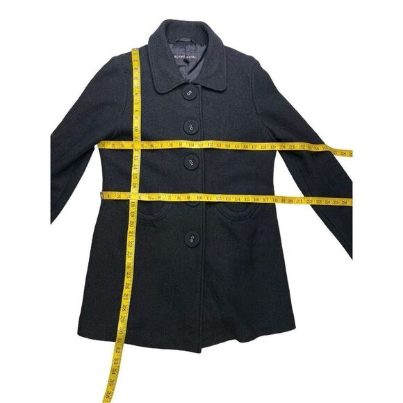 Blanc Noir coat jacket women’s Large black wool blend 4 button collared - Picture 6 of 13